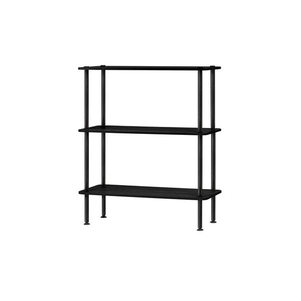Juodos spalvos pastatoma lentyna iš ąžuolo 80x90,5x35 cm Teidi – noo.ma