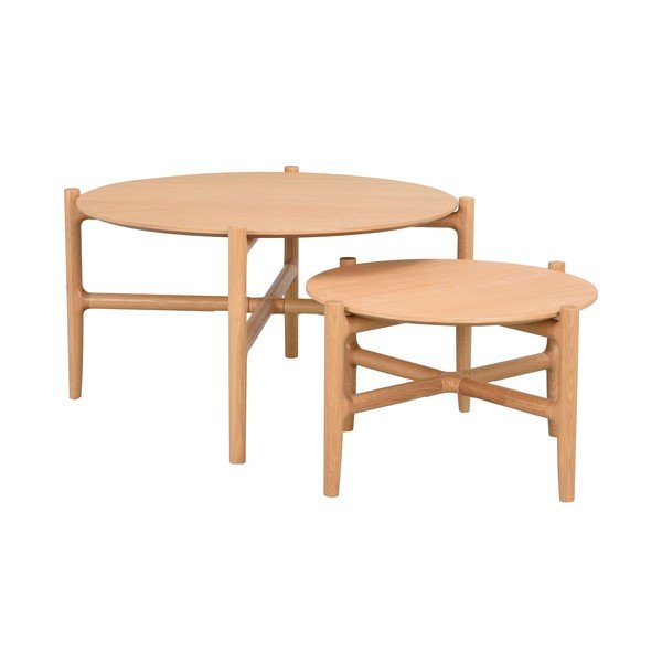 Natūralios ąžuolo medienos šoninis staliukas Rowico Holton, ø 80 cm-image-3