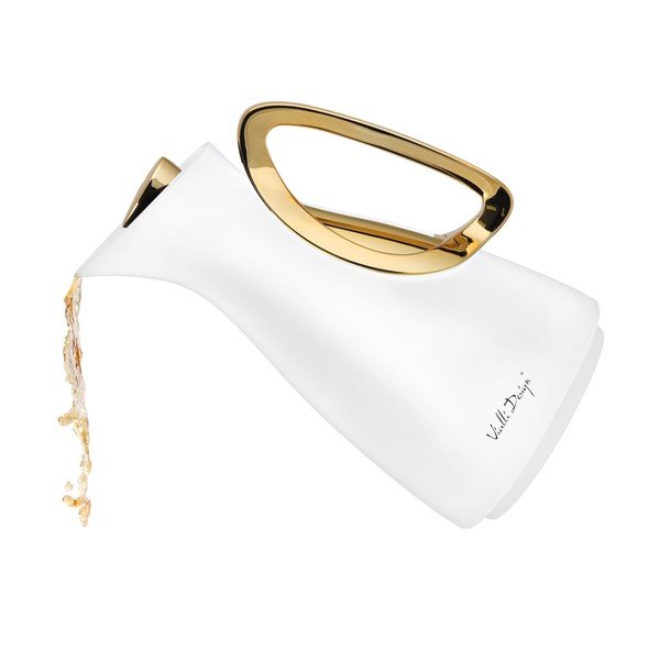 Baltos spalvos/auksinės spalvos termosas 1 l Alessia – Vialli Design-image-3