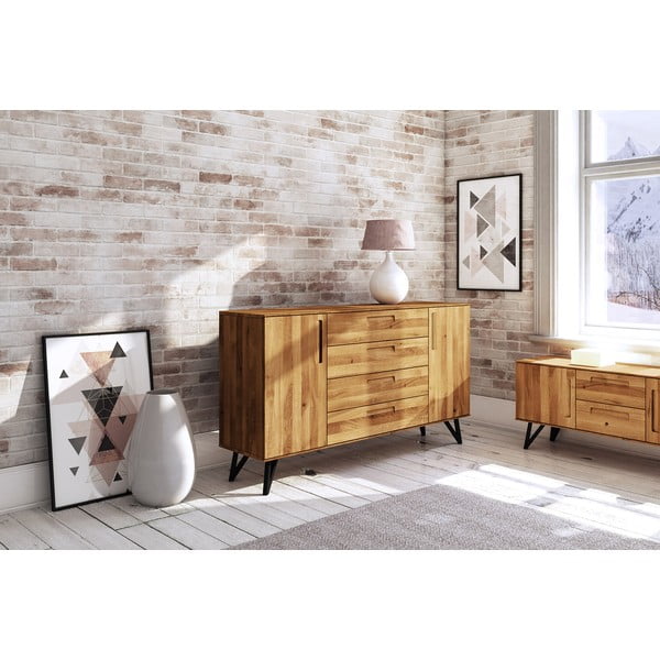 Aukšta ąžuolinė komoda 182x100 cm Golo - The Beds-image-4