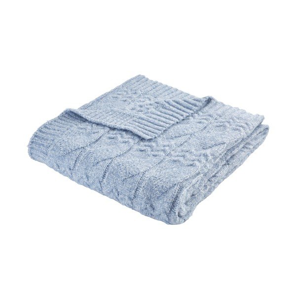 Mėlyna megzta antklodė ir pledas 150x200 cm Cable Knit – Bianca-image-2