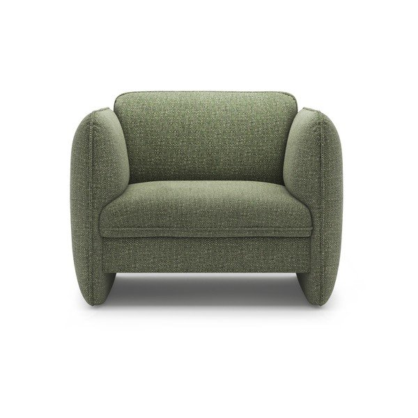 Žalios spalvos krėslas iš šenilinio audinio Georgia – Micadoni -image-2