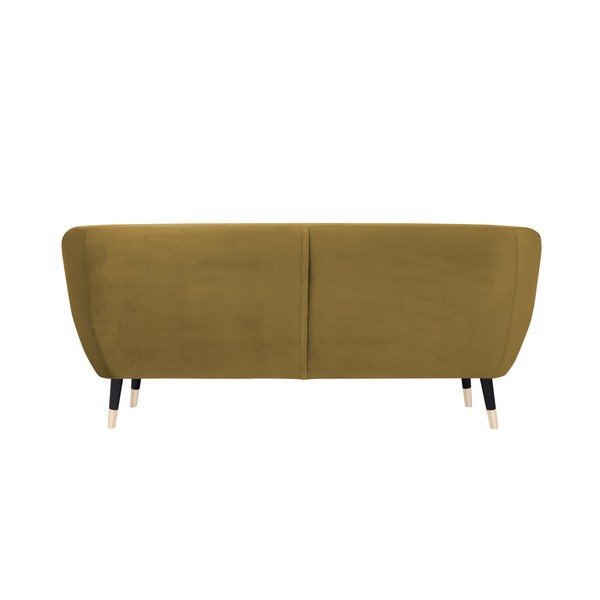 Geltonos spalvos sofa su juodomis kojomis Mazzini Sofas Amelie, 188 cm-image-4