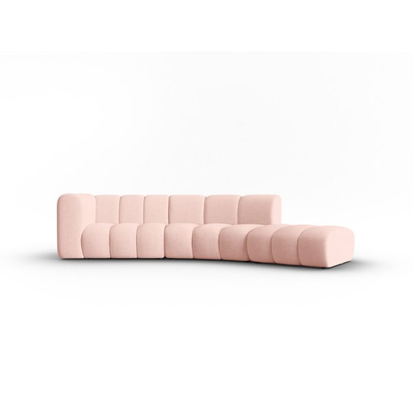 Kampinė sofa rožinės spalvos (su dešiniuoju kampu) Lupine – Micadoni Home