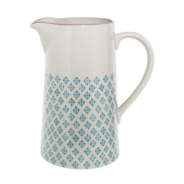 Mėlynos ir baltos spalvos keraminis ąsotis Bloomingville Patrizia, 2 l