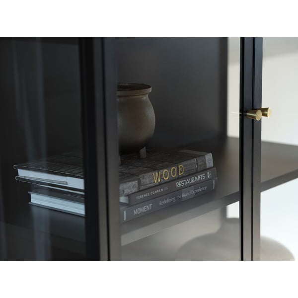 Iš metalo vitrina juodos spalvos 90x160 cm Carmel – Unique Furniture-image-1