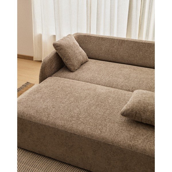 Taupe spalvos sulankstoma sofa iš šenilinio audinio 218 cm Laira – Kave Home-image-4