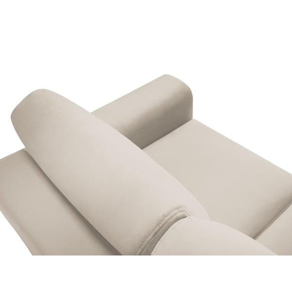 Smėlio spalvos iš velveto sulankstoma/su sandėliavimo vieta sofa 235 cm Kyoto – Cosmopolitan Design-image-4