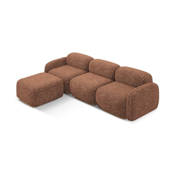 Oranžinės spalvos/rudos spalvos modulinė kampinė sofa (kintama) Ailani – Makamii-image-3