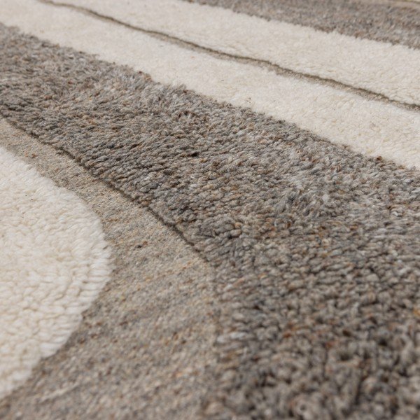 Pilkos spalvos/smėlio spalvos iš vilnos mišinio kilimas 170x240 cm Moro – WOOOD-image-3