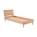 Natūralios spalvos iš ąžuolo masyvo viengulė lova su lovos grotelėmis 90x200 cm Forrest – Vipack
