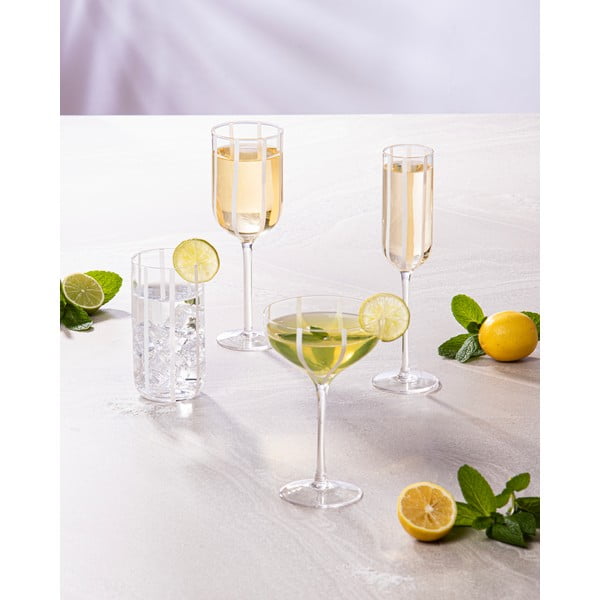 Stiklinės 4 vnt. šampanui 180 ml Stripe – Ladelle-image-1