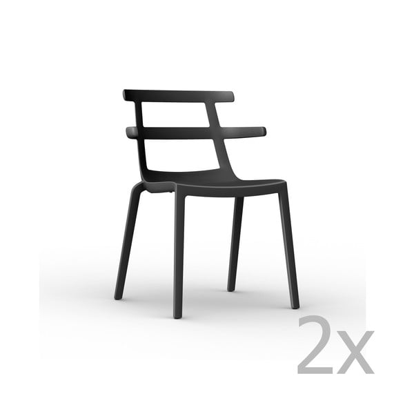 2 juodų sodo kėdžių rinkinys "Resol Tokyo