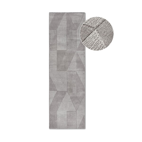 Rankų darbo iš vilnos kilimas pilkos spalvos 80x250 cm Ursule – Villeroy&Boch