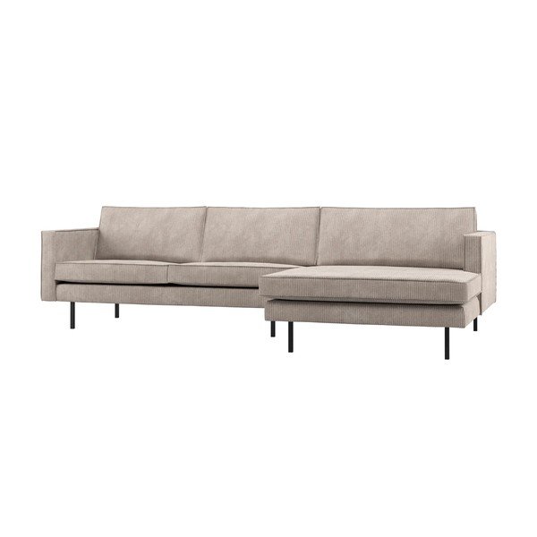 Smėlio spalvos kampinė sofa (su dešiniuoju kampu/su gultu) Rodeo – WOOOD
