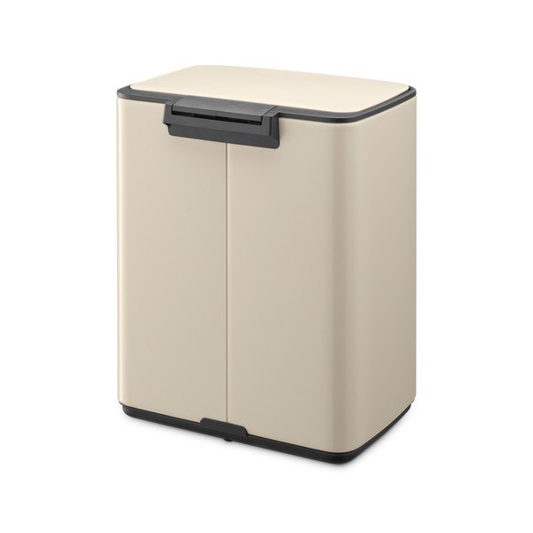 Smėlio spalvos šiukšliadėžė iš plieno su pedalu 12 l Bo – Brabantia-image-4
