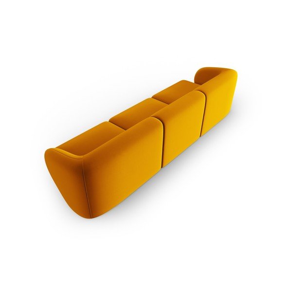 Garstyčių spalvos iš velveto sofa 266 cm Paolo – Milo Casa-image-3