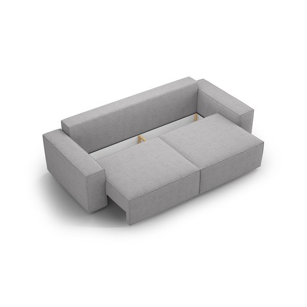 Iš boucle sulankstoma sofa šviesiai pilkos spalvos 247 cm Jodie – Micadoni Home-image-3