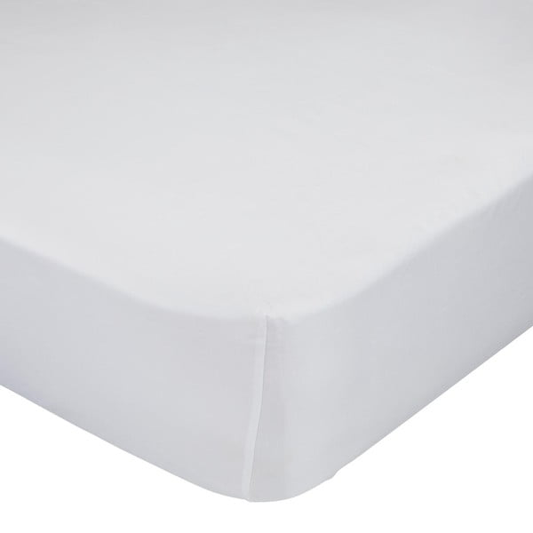 Baltos grynos medvilnės elastinga paklodė, 120 x 60 cm