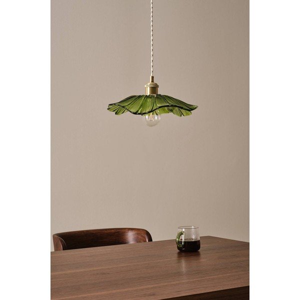 Žalios spalvos/auksinės spalvos iš stiklo kabantis šviestuvas ø 30 cm Nugget – Jotex-image-2