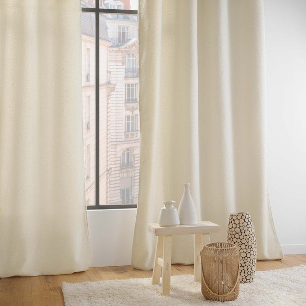 Iš boucle užuolaida kreminės spalvos 140x240 cm Wooly – douceur d'intérieur-image-2