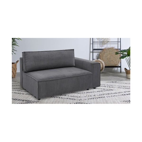 Modulinė sofa tamsiai pilkos spalvos iš kordinio velveto (su dešiniuoju kampu) Nihad modular – Bobochic Paris-image-1