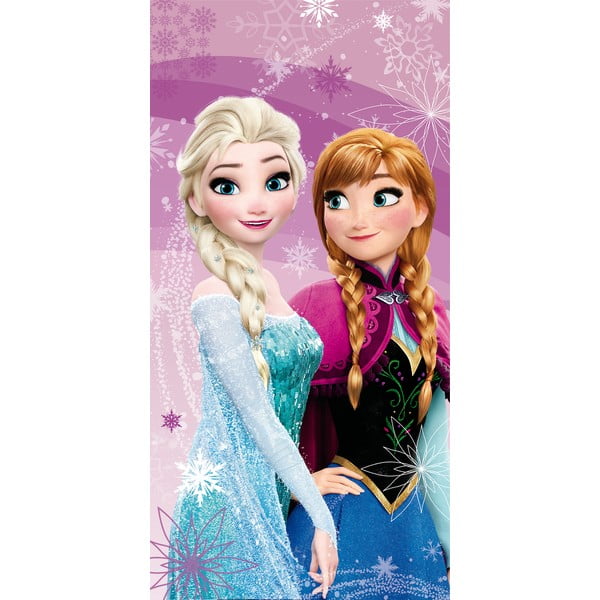 Iš medvilnės vaikiškas rankšluostis 70x140 cm Frozen "Pink-purple" – Jerry Fabrics
