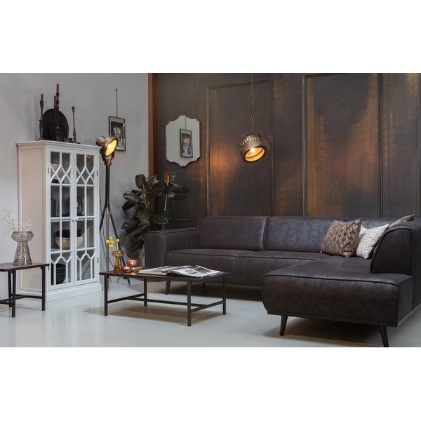 Juoda zomšinė kampinė sofa BePureHome Statement, dešinysis kampas-image-3