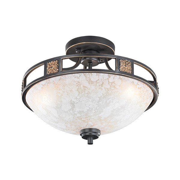 Juodos spalvos lubinis šviestuvas ø 42 cm su stiklo gaubtu Quinta – Trio