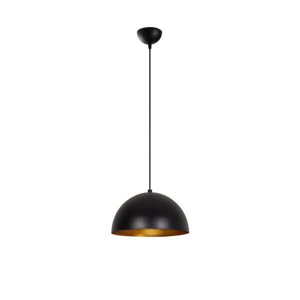 Juodos spalvos kabantis šviestuvas ø 30 cm su metaliniu gaubtu Coppa – Opviq lights-image-2