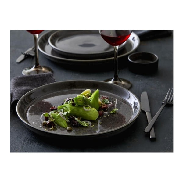 Tamsiai pilkos spalvos iš akmens masės lėkštė ø 27 cm Gastro Grey/Grey – Bitz-image-1