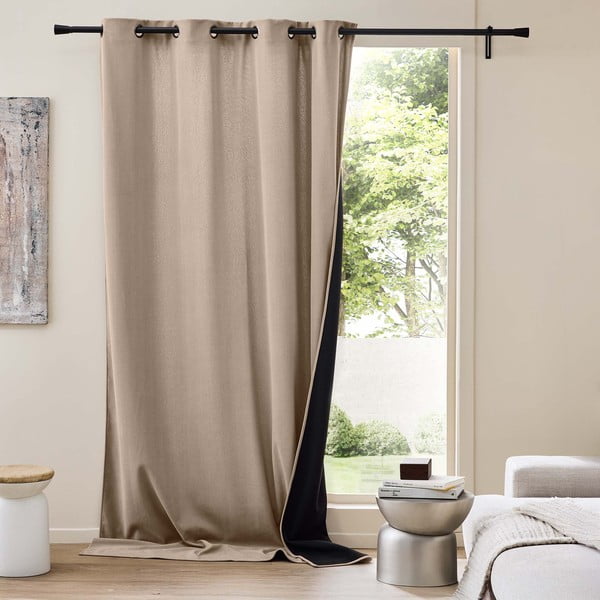 Rudos spalvos iš kordinio velveto termo užuolaida 140x260 cm Madison – douceur d'intérieur-image-1