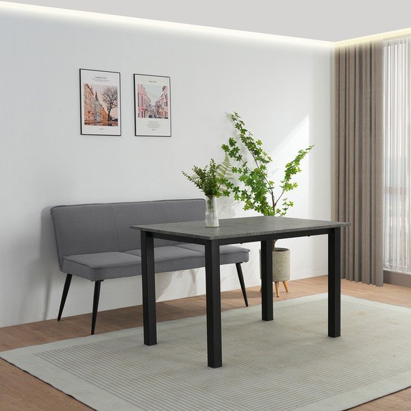 Antracito spalvos metalinis/paminkštinto audinio suolas Watford – Støraa-image-3