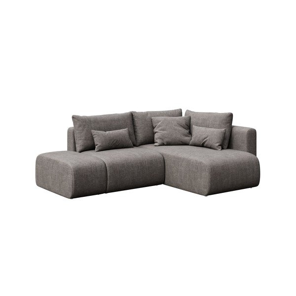 Sulankstoma/su sandėliavimo vieta kampinė sofa pilkos spalvos (su dešiniuoju kampu/su gultu) Lumine – Ghado-image-2