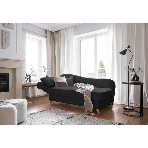 Antracito spalvos iš kordinio velveto gultas (su kairiuoju kampu) Chic Charlotte – Miuform-image-2