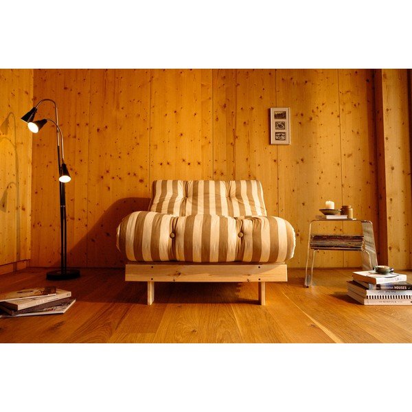 Smėlio spalvos/kreminės spalvos sulankstoma sofa 140 cm Roots – Karup-image-3