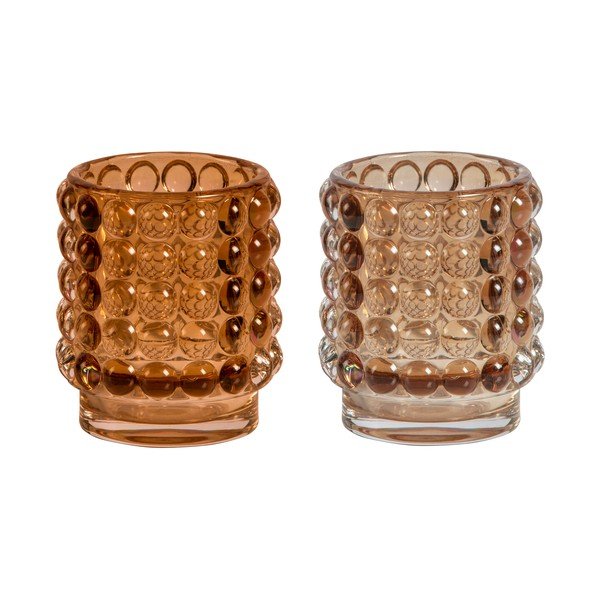 2 stiklinių žvakidžių rinkinys "BePureHome Buble", aukštis 8 cm