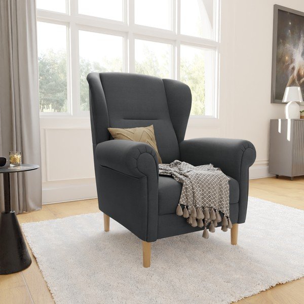 Tamsiai pilkos spalvos krėslas su atlošu Swan – Ropez-image-3