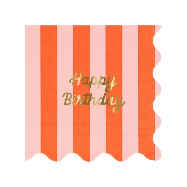 Iš popieriaus servetėlės 16 vnt. Happy Birthday – Meri Meri-image-3