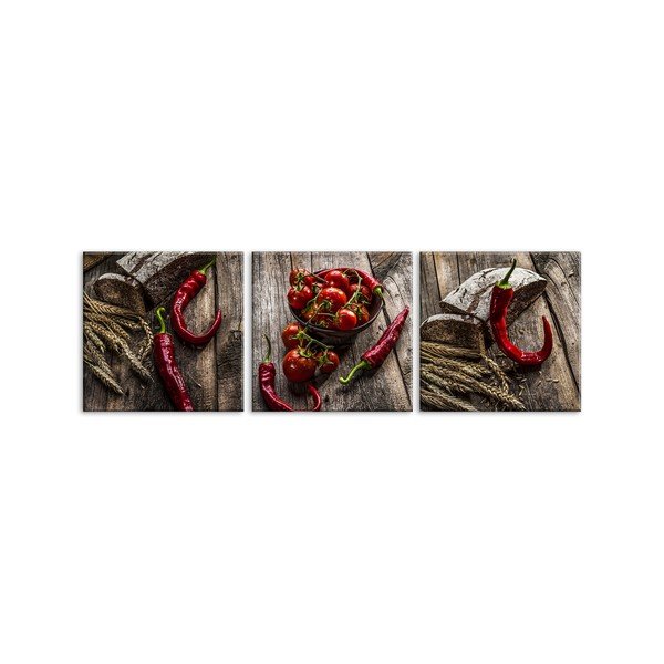 3 paveikslėlių rinkinys Styler Glasspik Set Red Peppers