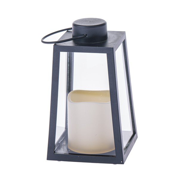 Juodos spalvos LED žibintas reikia baterijų (aukštis 18 cm) – Dakls