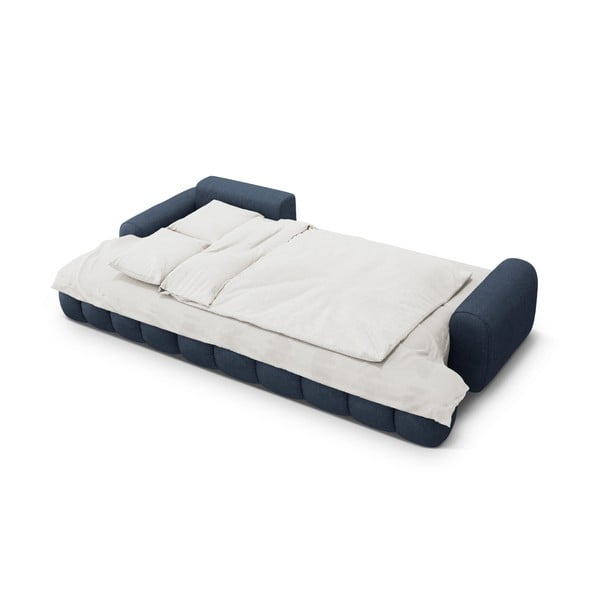 Tamsiai mėlynos spalvos sulankstoma/su sandėliavimo vieta kampinė sofa (su kairiuoju kampu/su gultu) Linz – Cosmopolitan Design-image-4