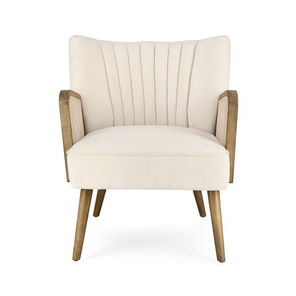 Smėlio spalvos krėslas iš velveto Virna – Bizzotto-image-2