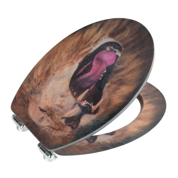 Tualeto sėdynė su 3D paveikslėliu ir lengvu uždarymu Wenko Lion, 44,5 x 38 cm-image-4