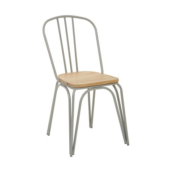 Pilkos spalvos/natūralios spalvos iš guobos masyvo valgomojo kėdė District – Premier Housewares