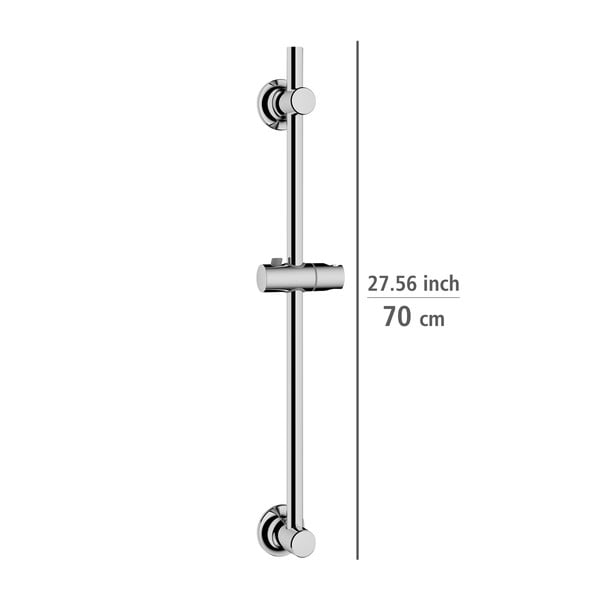 Nerūdijančio plieno blizgaus sidabro spalvos savaime laikantis dušo strypas 70 cm - Wenko-image-2