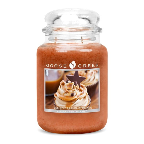 Kvapnioji žvakė stikliniame indelyje "Goose Creek Salted Caramel Cupcake", 150 valandų degimo