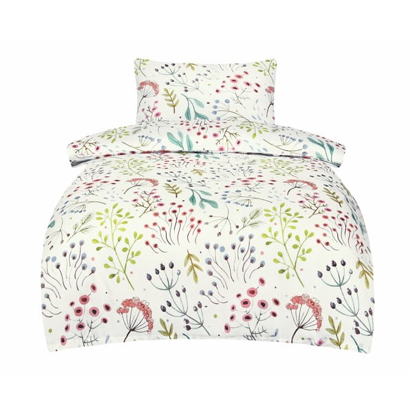 Baltos spalvos iš satino medvilnės viengulė patalynė 140x200 cm Jasmine – My House