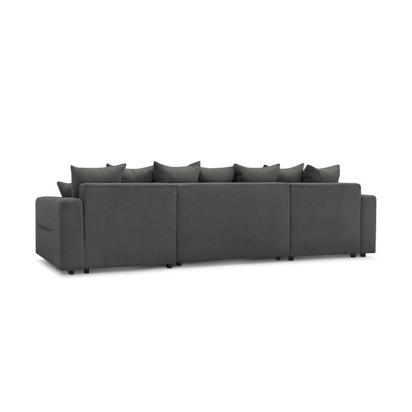 Tamsiai pilka U formos sofa-lova Envy - Bobochic Paris-image-4