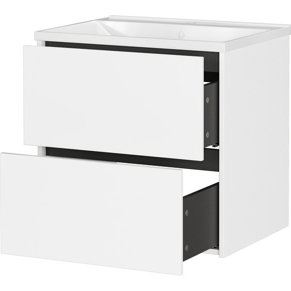 Baltos spalvos matinis pakabinama spintelė po kriaukle 61x61 cm Bodera – Germania-image-3